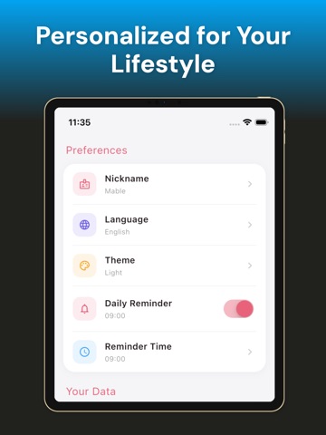 Period Tracker App - Lunara iPad screenshot
