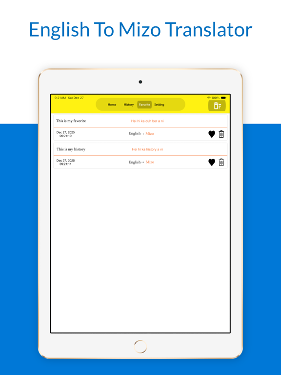 English To Mizo Translator iPad screenshot