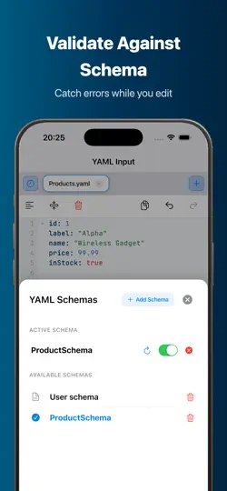 Screenshot von YAML Tools auf dem iPhone 3