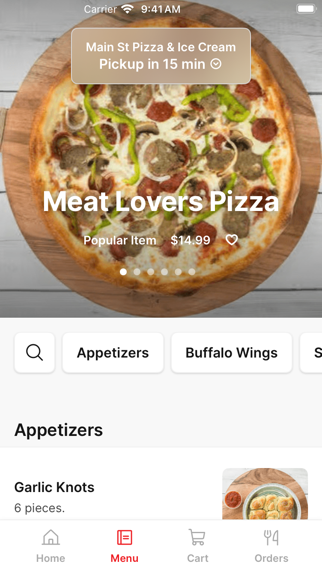Main St Pizza iPhone screenshot 2 - Food & Drink app