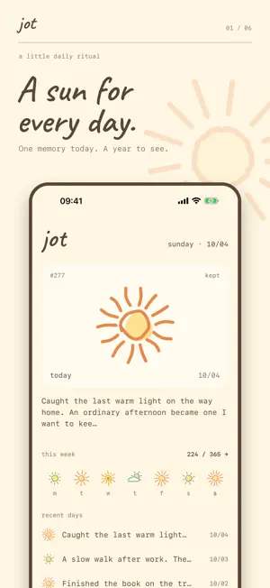 Jot — A Sun for Every Day screenshot 1