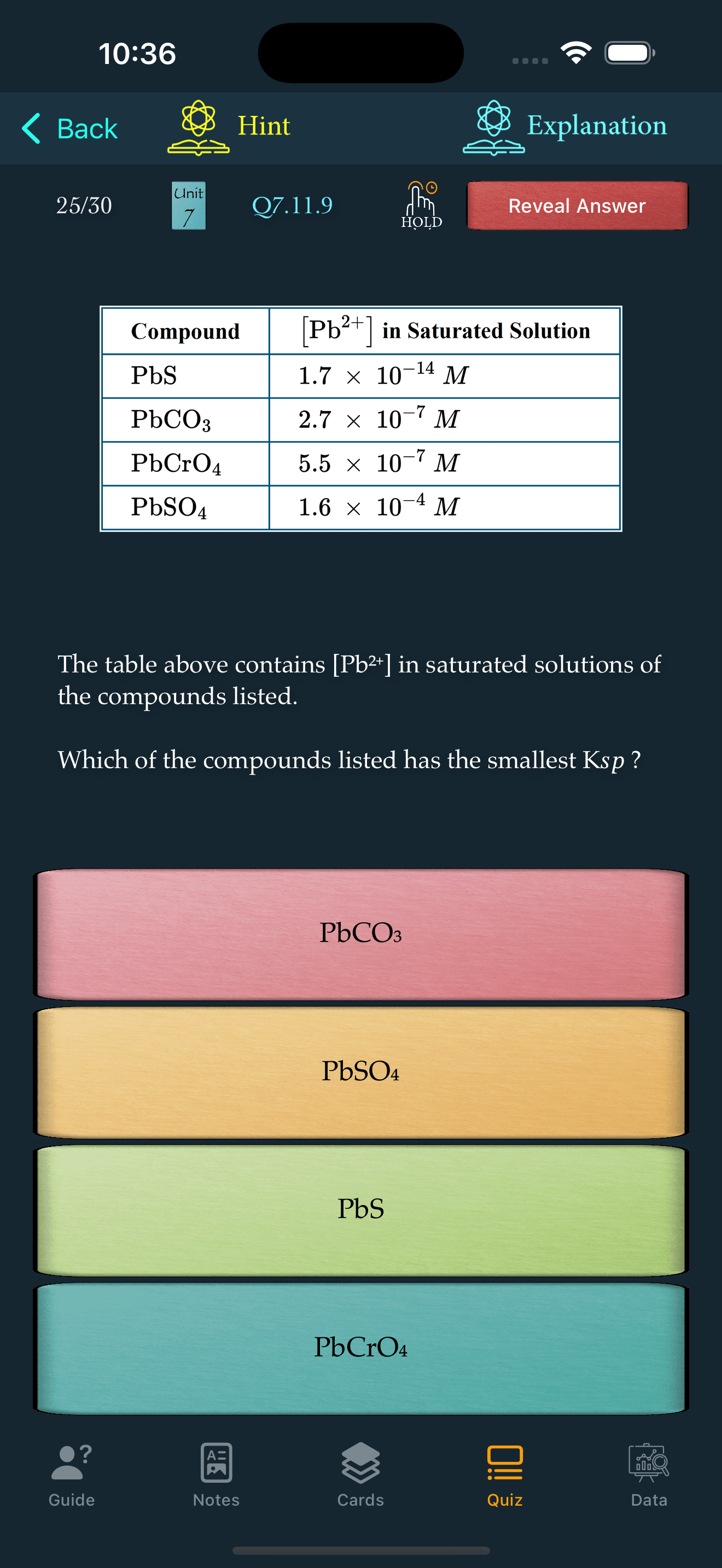 AP Chemistry Quiz & Cards