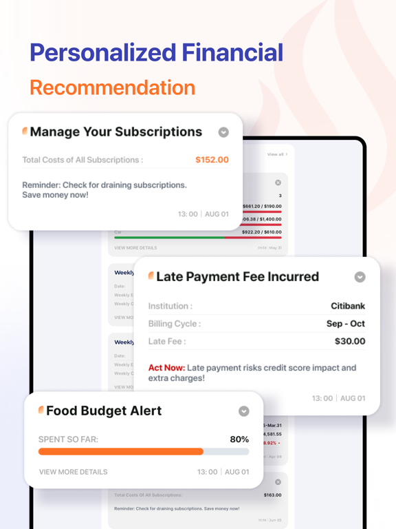 WeFIRE: AI Bill & Expense iPad screenshot 2 - Finance app