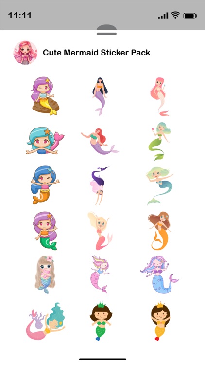 Cute Mermaid Stickers Pack screenshot-3