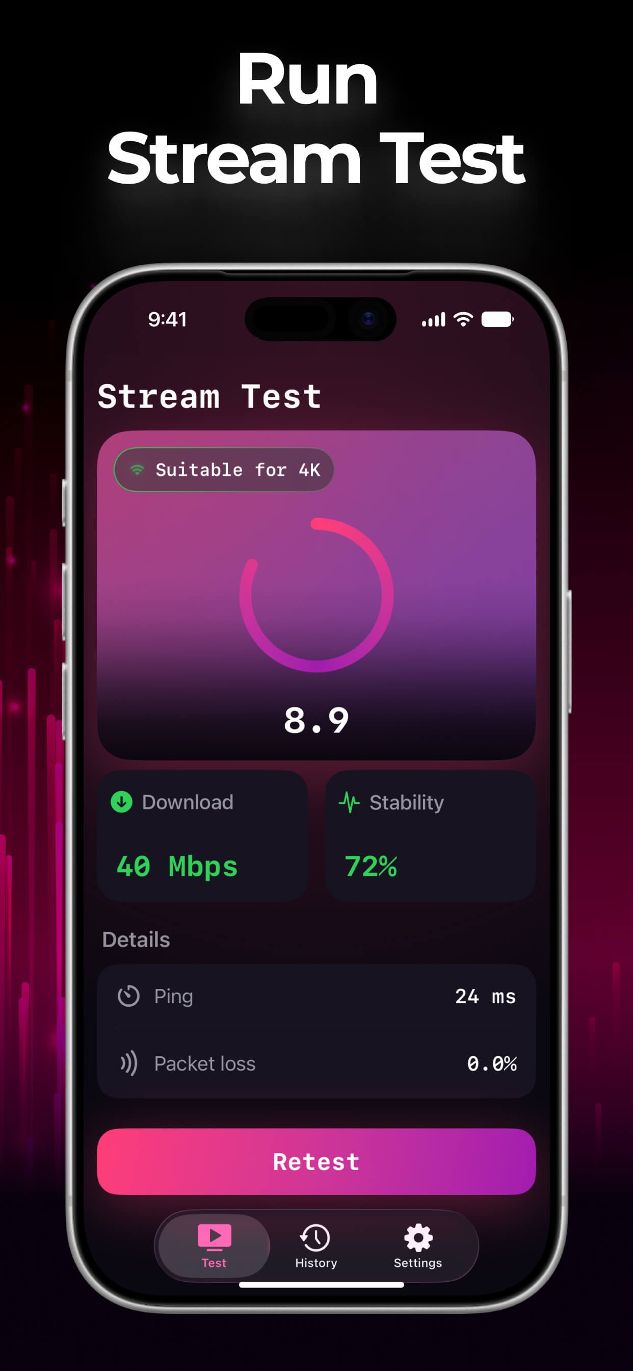 Screenshot 2 of StreamCheck — Network Test