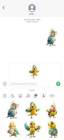 吹口哨鹦鹉贴纸 screenshot