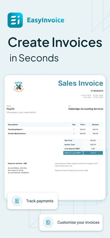 Easy Invoice Maker & Generator screenshot 2