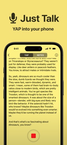 YAP Notes: AI Voice Summaries iPhone screenshot