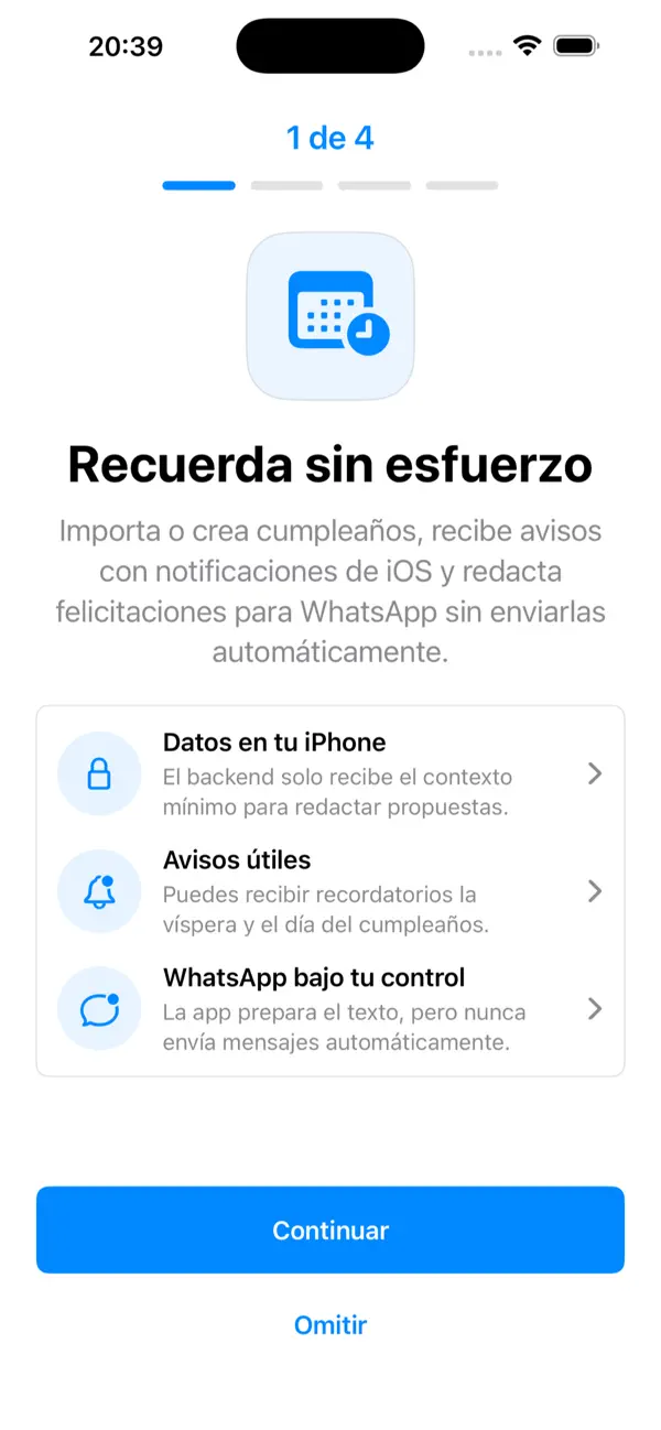 Screenshot #1 pour Recordar Cumpleaños