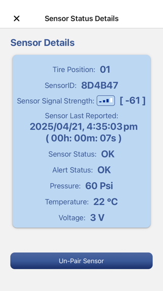 Jayco Family TPMS screenshot