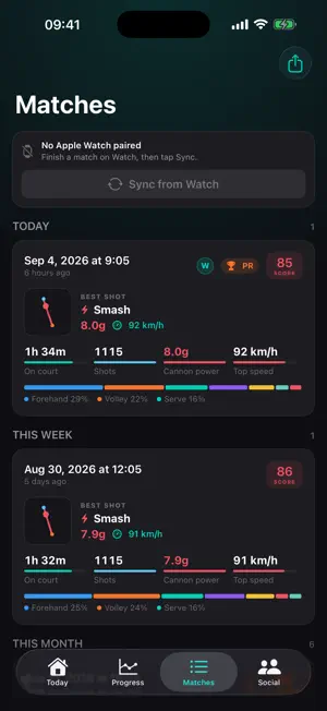 Smash: Padel Tracker screenshot 2