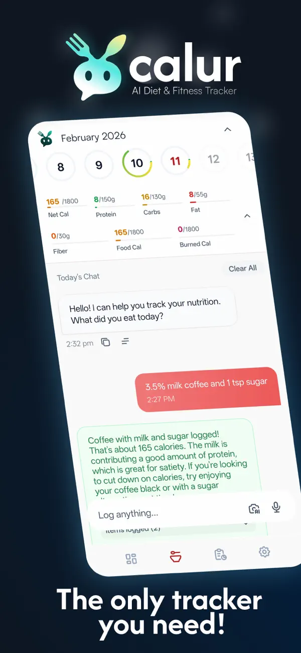 Screenshot #1 pour Calur: AI Calorie Tracker