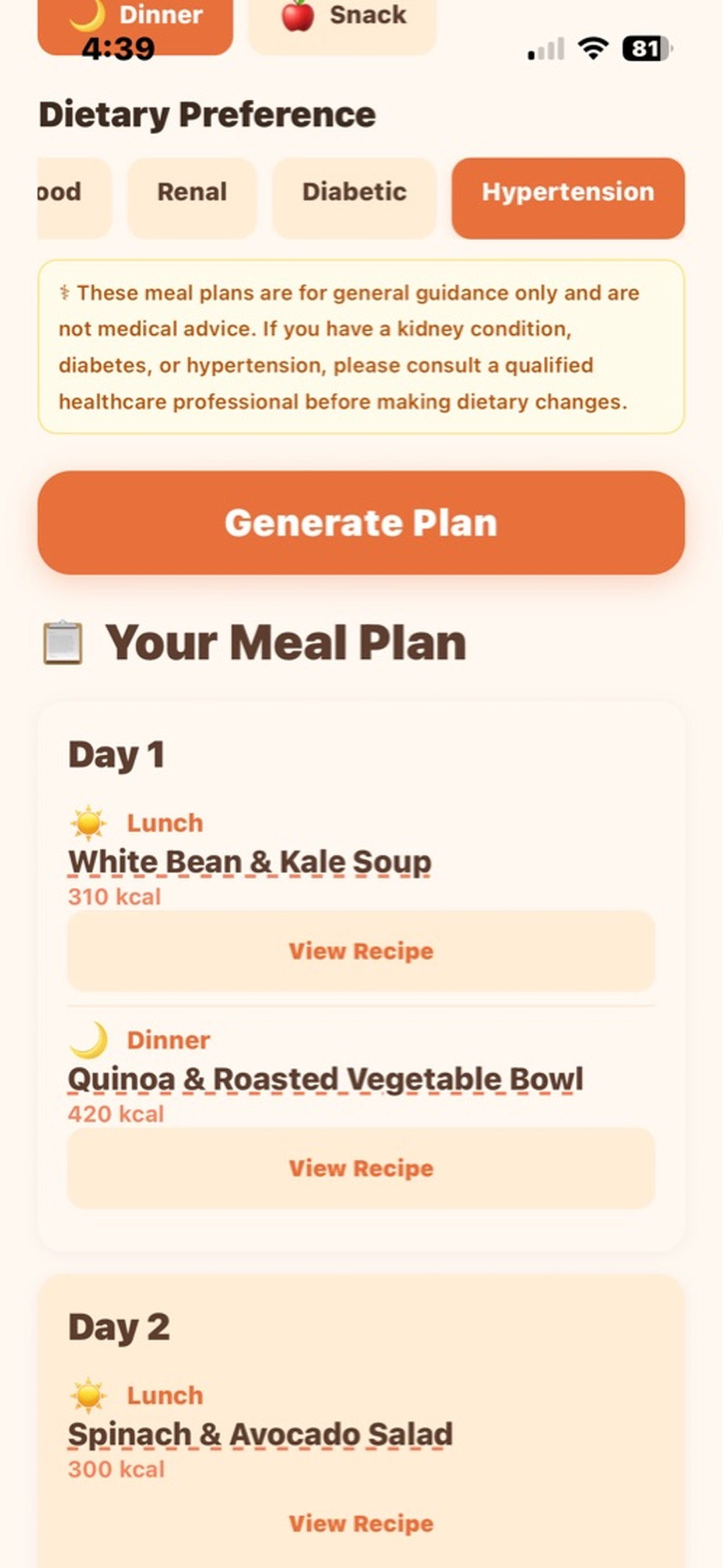 Simple Meal Planner (697f36) screenshot 4
