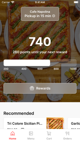 Cafe Napolina app screenshot