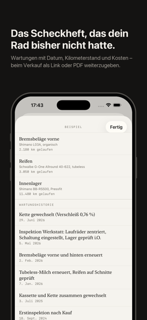 BikeTally: Fahrrad Wartung Screenshot