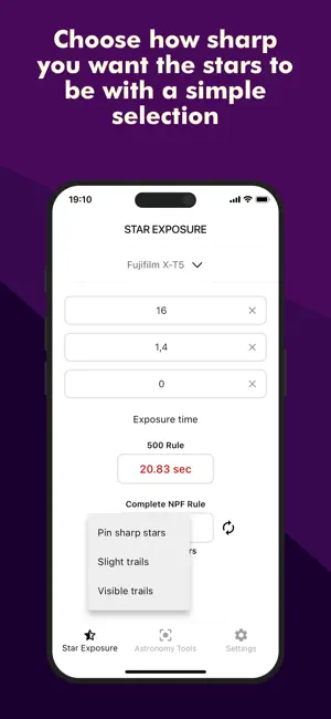 Star Exposure Calculator screenshot 3