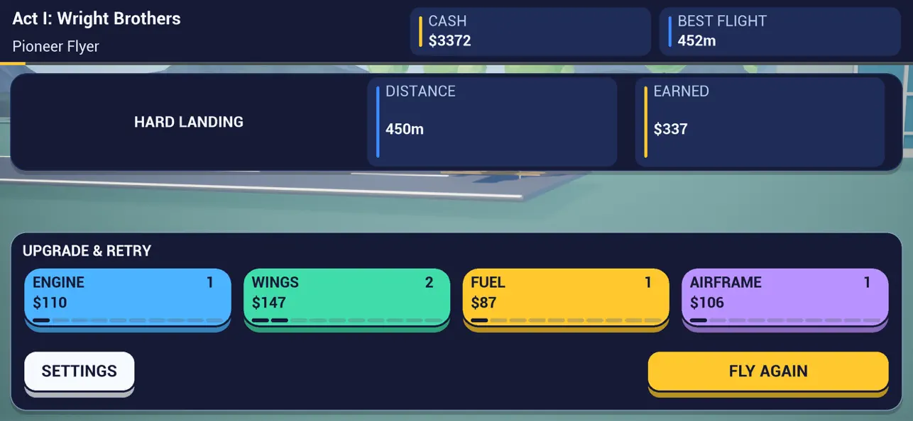 Dreams of Flight results screenshot from the App Store
