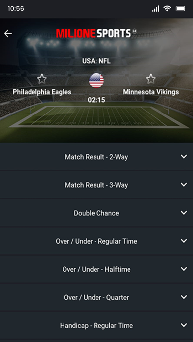 Milione Sports Screenshot