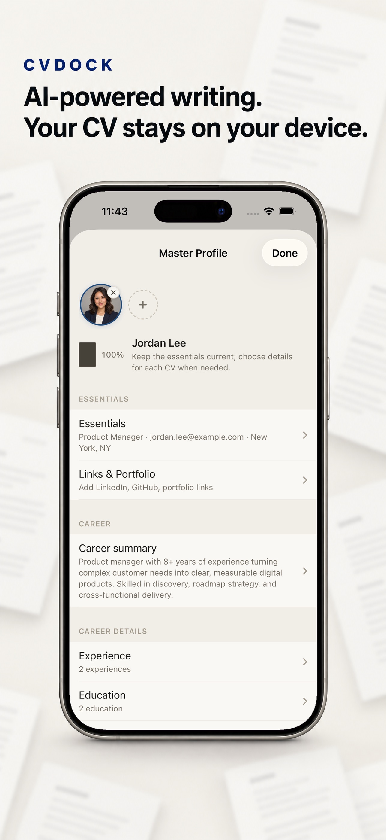 Screenshot 2 of CVDock: Resume & CV Builder