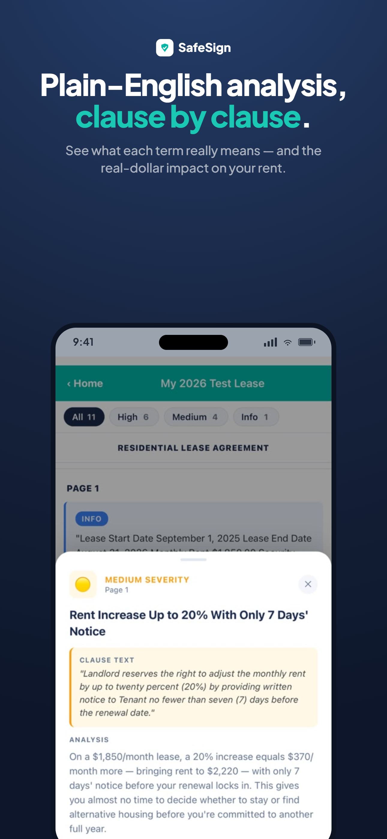 SafeSign: Lease Analyzer screenshot 3