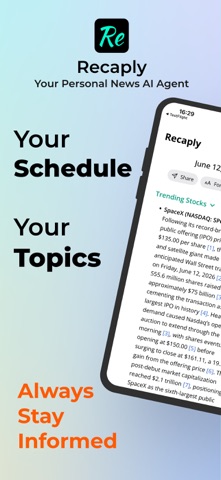 Recaply AI: Your News Agent iPhone screenshot