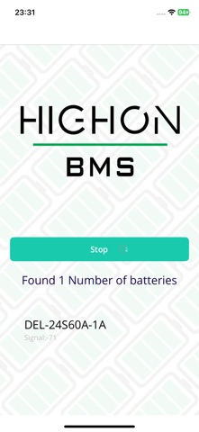 Highon BMS screenshot