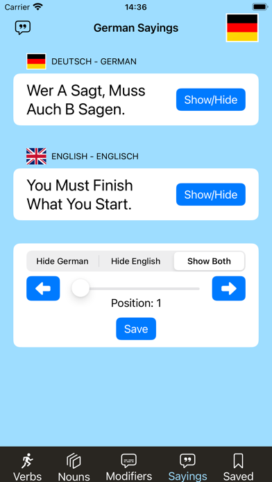 German Vocab Screenshot