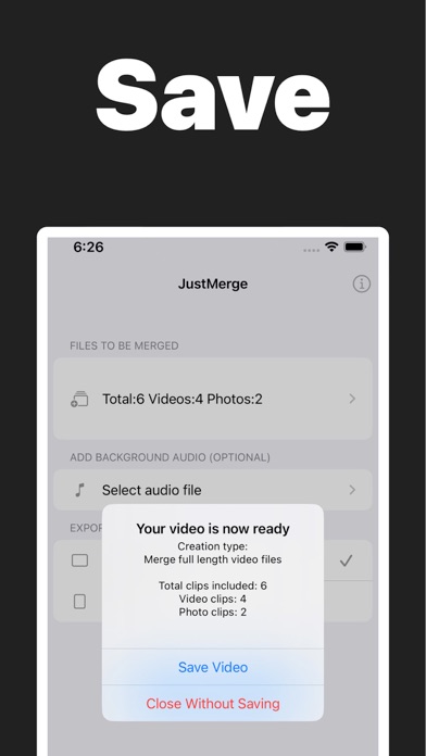 Screenshot #3 pour JustMerge - Join Video Clips