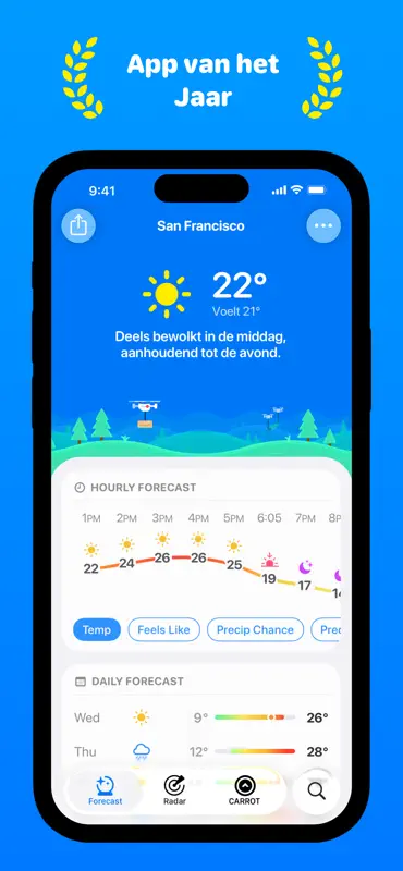 CARROT Weather: Alerts & Radar screenshot 1 of 7