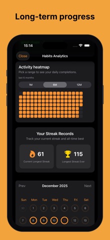 Habit Tracker EasyHabits iPhone screenshot