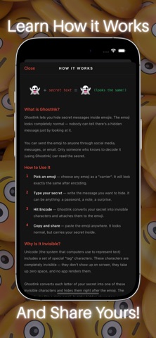 GhostInk - Hide Text in Emoji iPhone screenshot