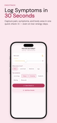 EndoTrack: Endometriosis Diary iPhone screenshot