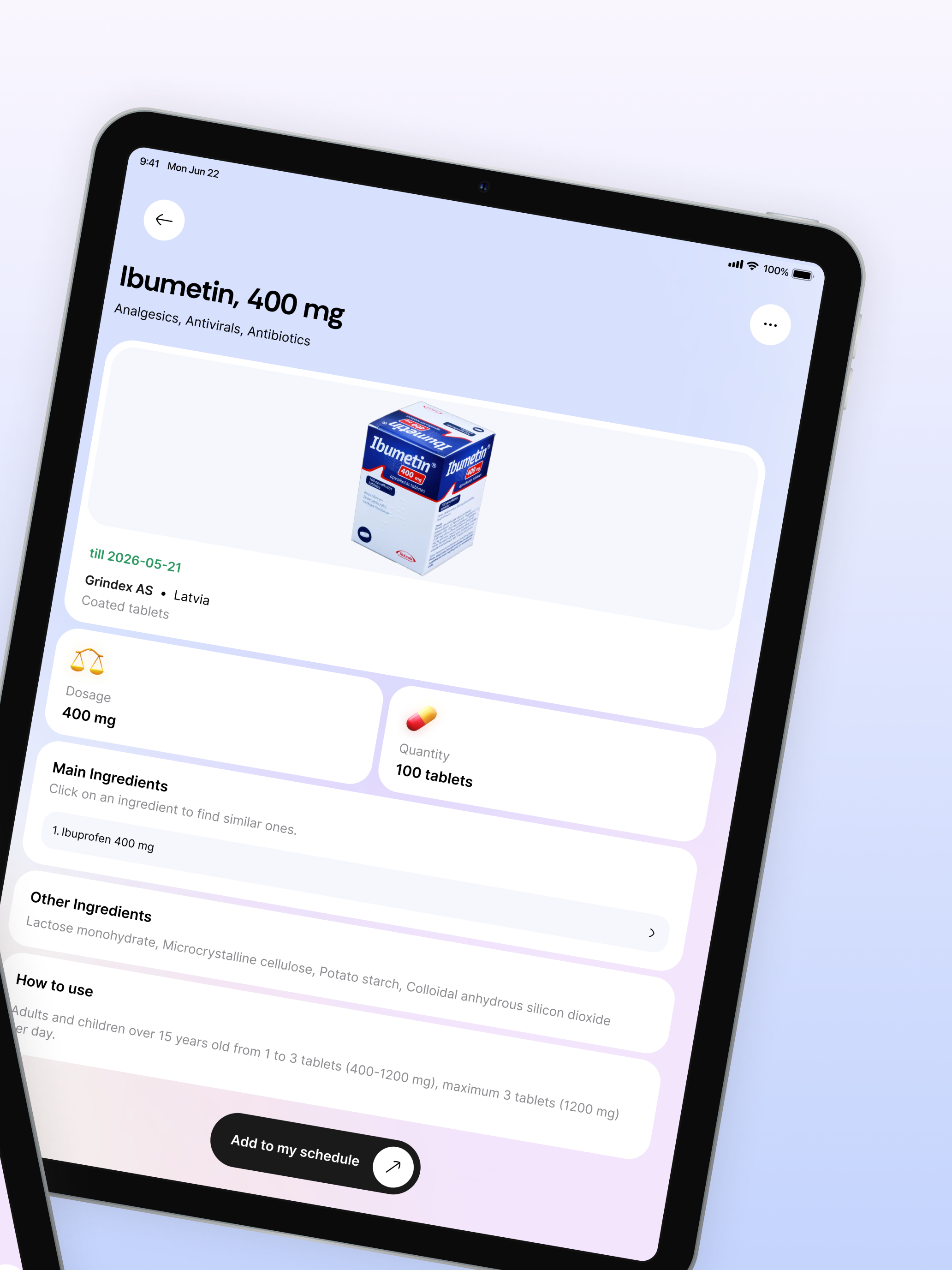 Pill & medication reminder app