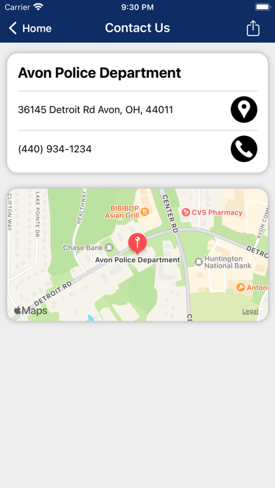 Avon, OH Police Screenshot