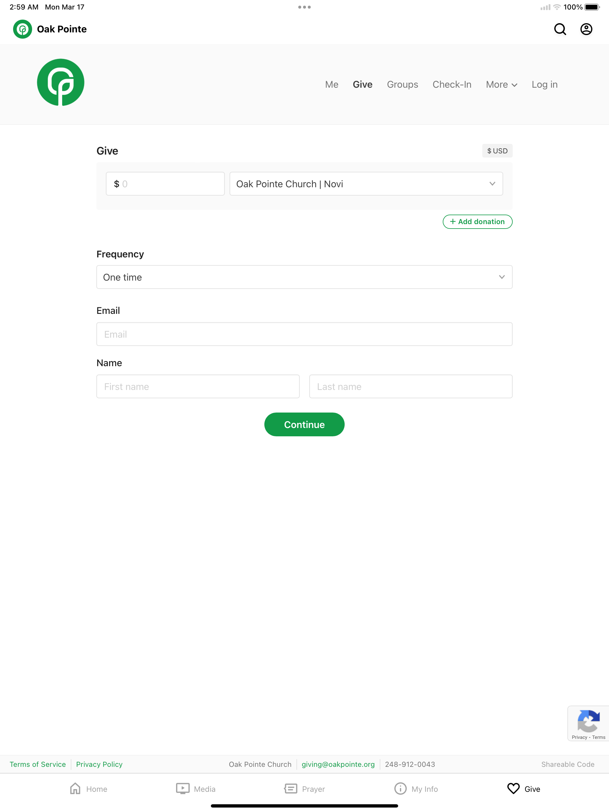 The Oak Pointe Church App