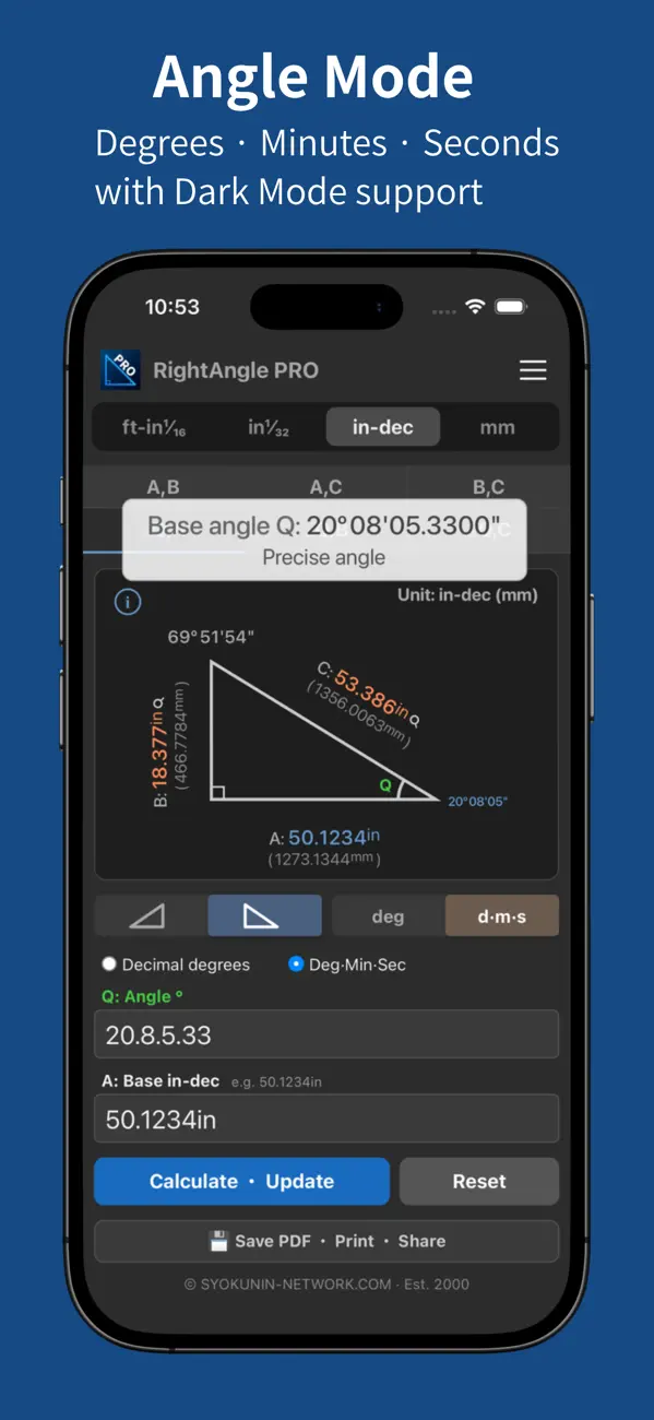 Screenshot #2 pour Right Angle PRO - Factory Calc