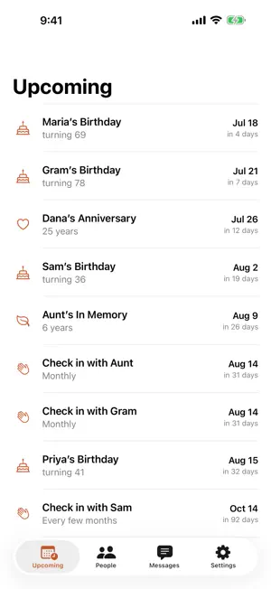 Tidings: Birthdays & Occasions screenshot 1