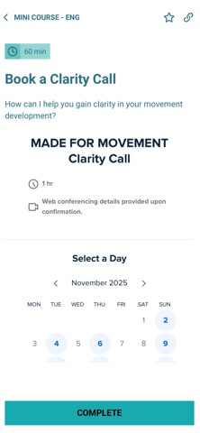 MADE FOR MOVEMENT APP Screenshot 3 of 7