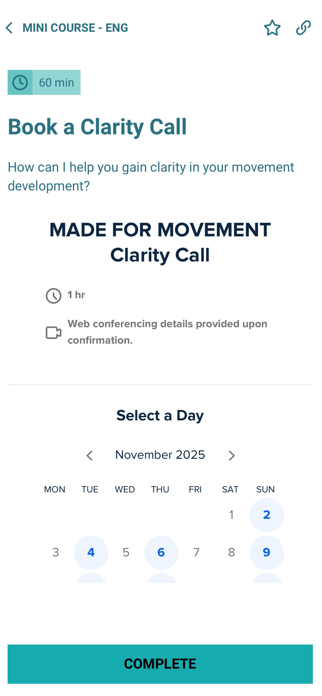 MADE FOR MOVEMENT APP Screenshot 3 of 7