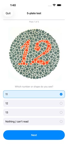 Color-Blindness Test iPhone screenshot