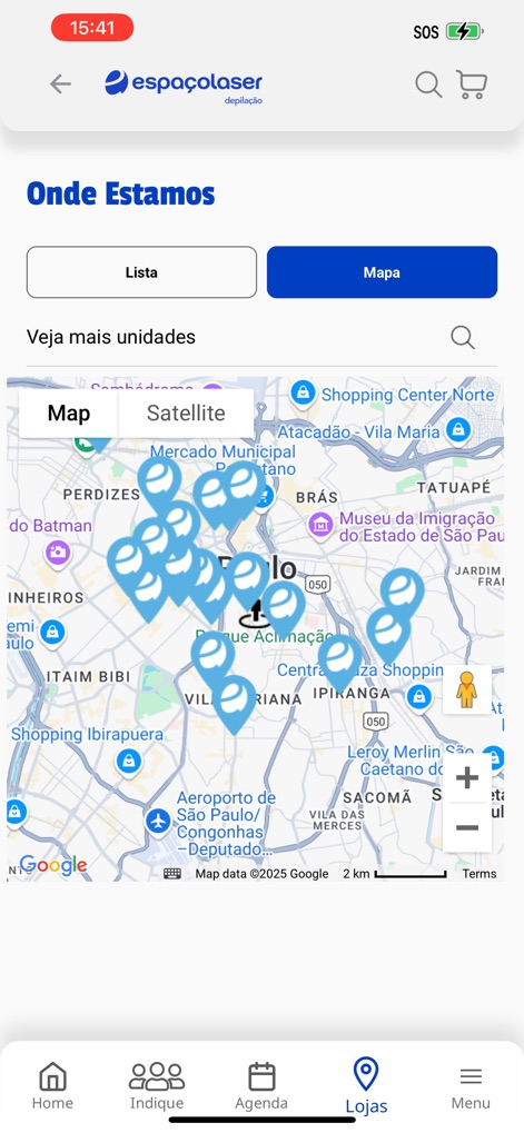 Espacolaser - This tool provides an interactive map interface, allowing users to visually locate all Espaçolaser clinics and navigate with ease.