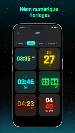 Capture d'écran de Horloge De Nuit Numérique Néon sur iPhone 6