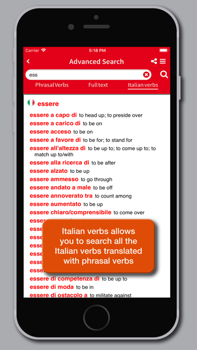 Dizionario dei Phrasal Verbs Screenshot