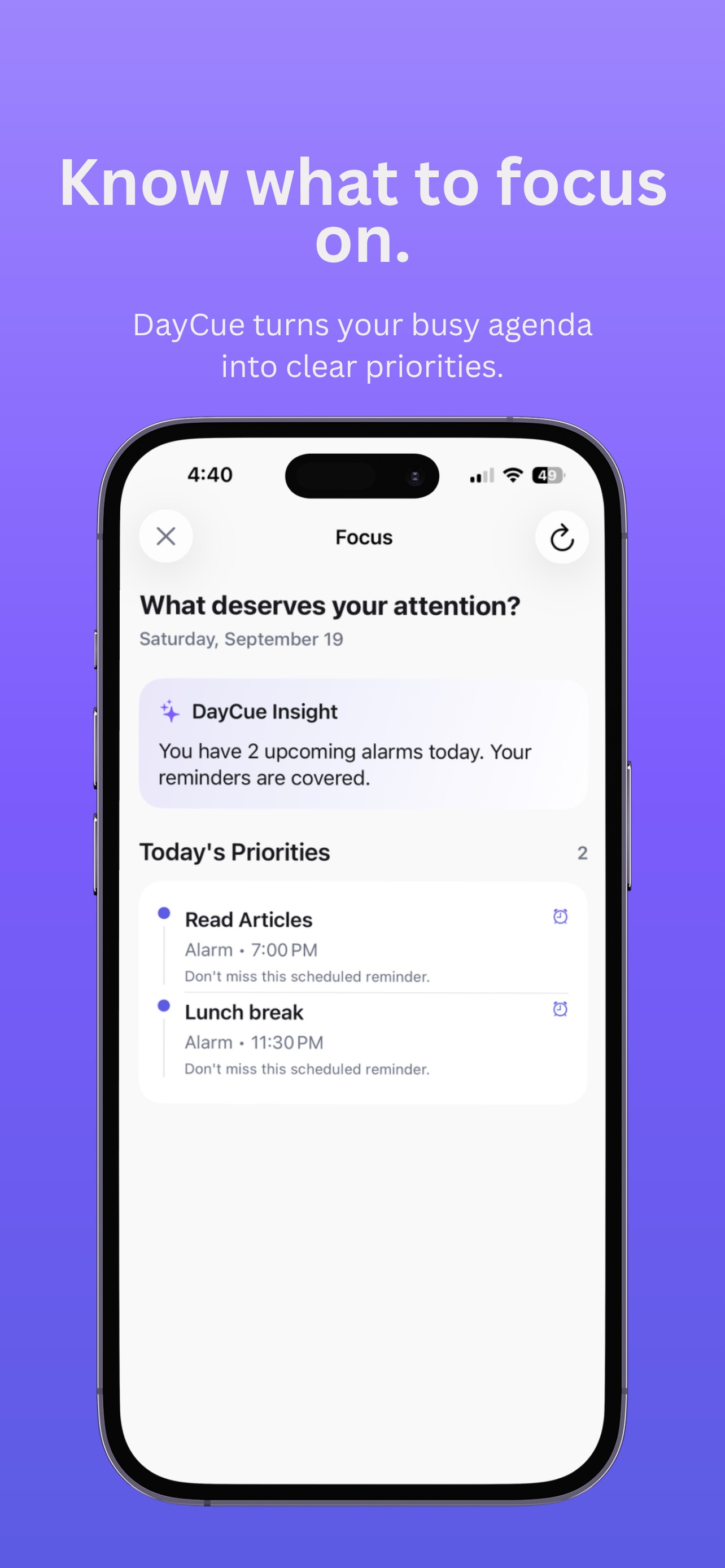Screenshot 2 of DayCue:Your daily agenda agent