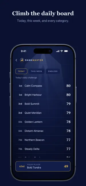 RankMaster: Daily Trivia Quiz screenshot 4