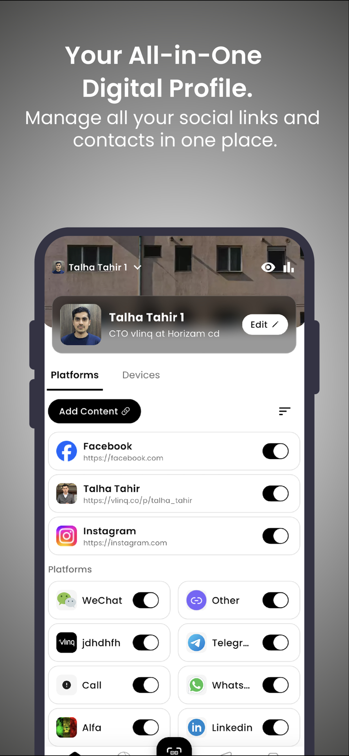 vlinq - Digital Business Card screenshot 1