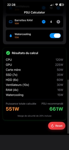 PSUCalculator screenshot