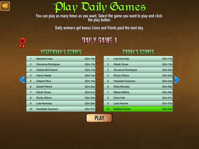 Screenshot of Egyptian Pyramid Card Game