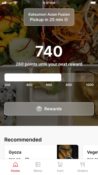 Katsumori Asian Fusion app screenshot