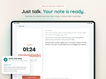Massage Scribe: SOAP Notes screenshot 9